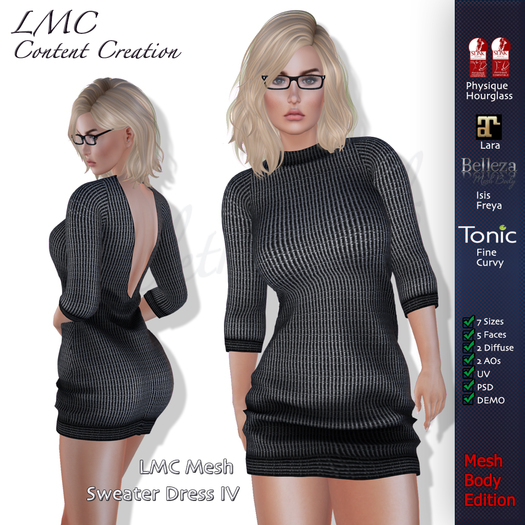 LMC Meshes - Sweater Dress IV - Oversized baggy Jumper Dress