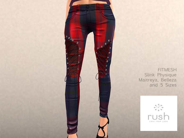 RUSH Tartan Pants Red and Blue
