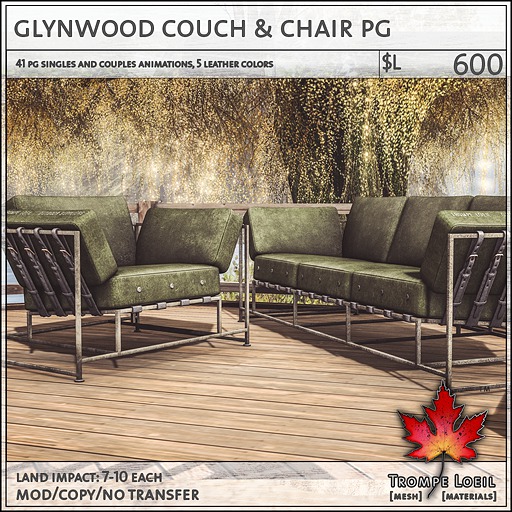 Trompe Loeil - Glynwood Couch & Chair PG [mesh]