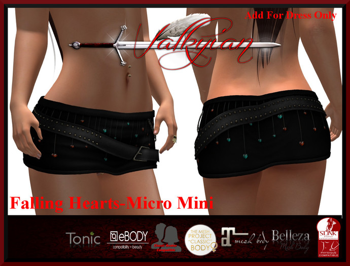 ~Valkyrian~ (Falling Hearts) Micro Mini Skirt (BOXED)