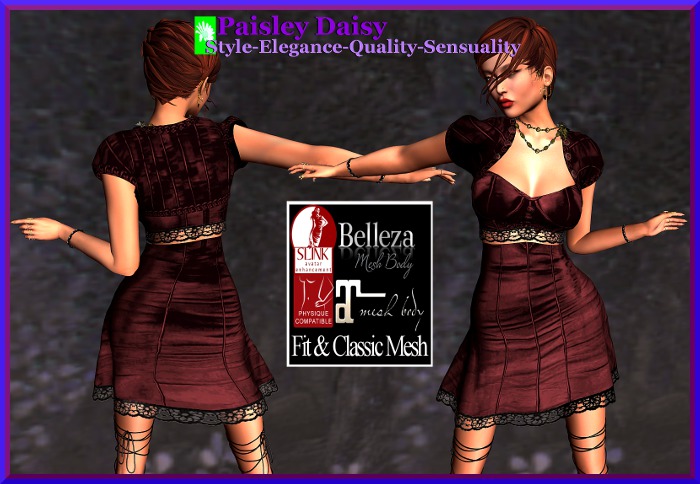 Paisley Daisy - Sweet St. Autumn Red Sienna Satin Dress