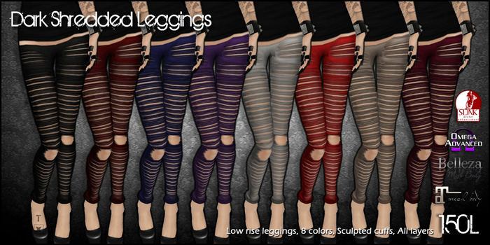 [ SAKIDE ] Dark Shredded Leggings