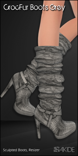 [ SAKIDE ] CrocFur Boots Grey
