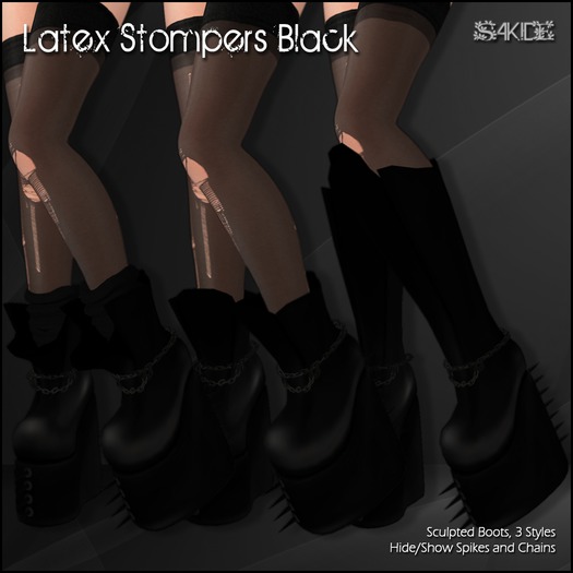 [ SAKIDE ] Latex Stompers Black