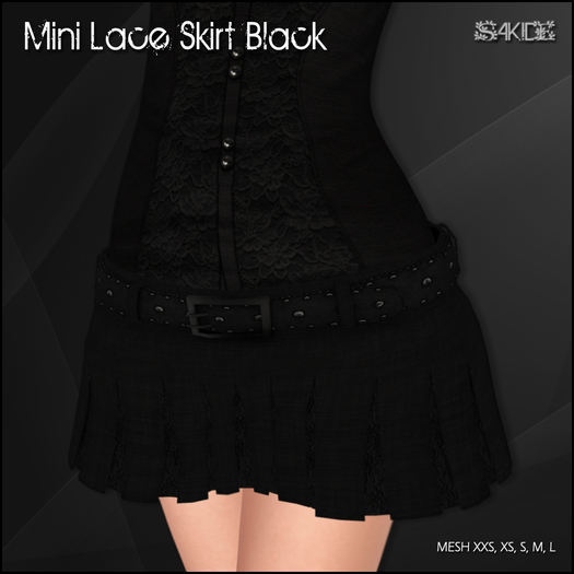 [ SAKIDE ] Mini Lace Skirt Black