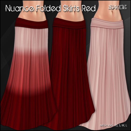 [ SAKIDE ] Nuance Folded Skirts Red
