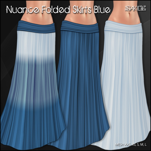 [ SAKIDE ] Nuance Folded Skirts Blue