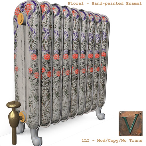 Second Life Marketplace - {Verdigris} Vintage Radiator [floral hand ...