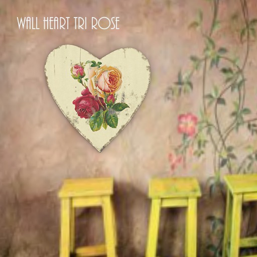 Wall Heart Tri Rose