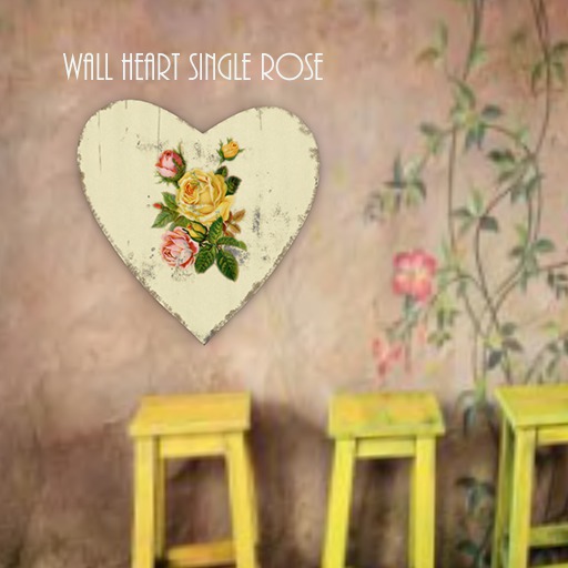 Wall Heart Single Yellow Rose