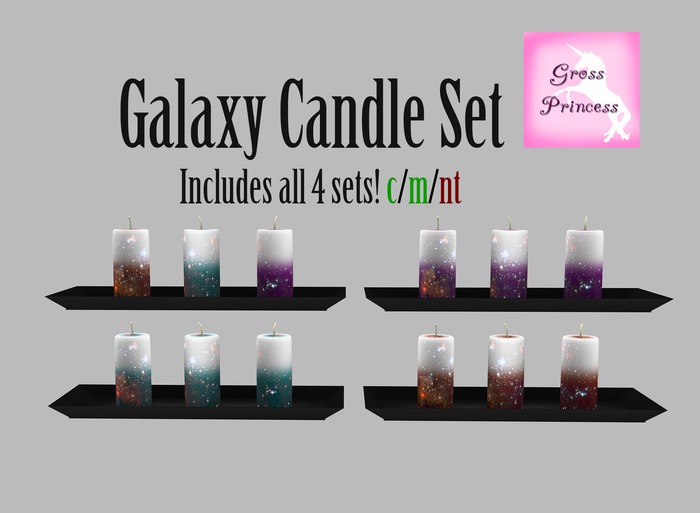 {.Gross Princess.} Galaxy Candle Set