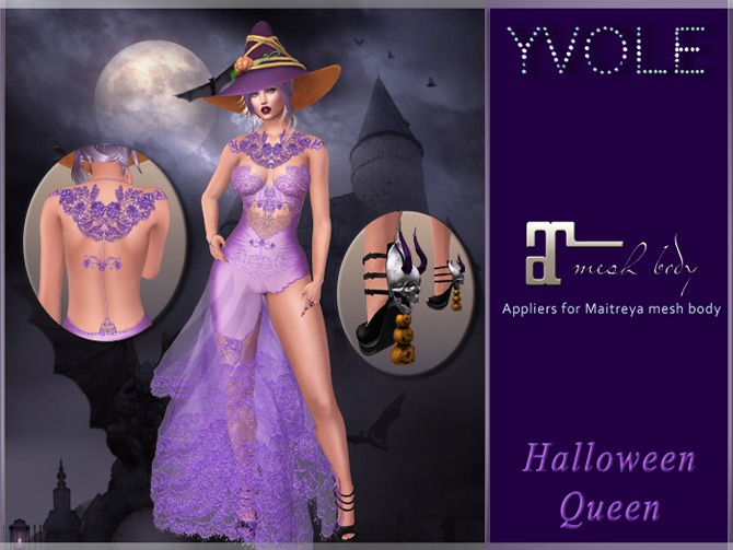 Yvole - Halloween Queen Purple Dress with Maitreya appliers