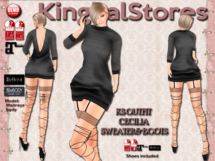 KS OUTFIT CECILIA SWEATER&BOOTS BLACK