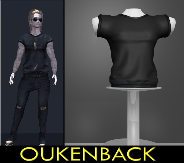 [OUKENBACK] dm. Tee Black [Signature]