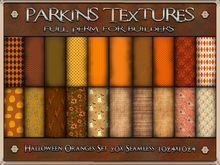 Parkins Textures - Halloween Orange Set - 20x Full Perm Seamless 1024x1024 - Fabric, Textile, Material, Gown, Cloth