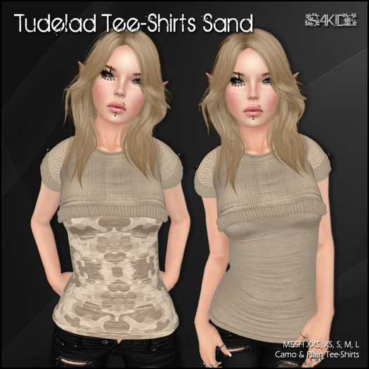 [ SAKIDE ] Tudelad Tee-Shirts Sand