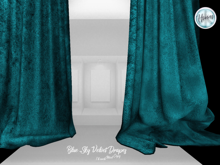 Heion - Blue Sky Velvet Drapes