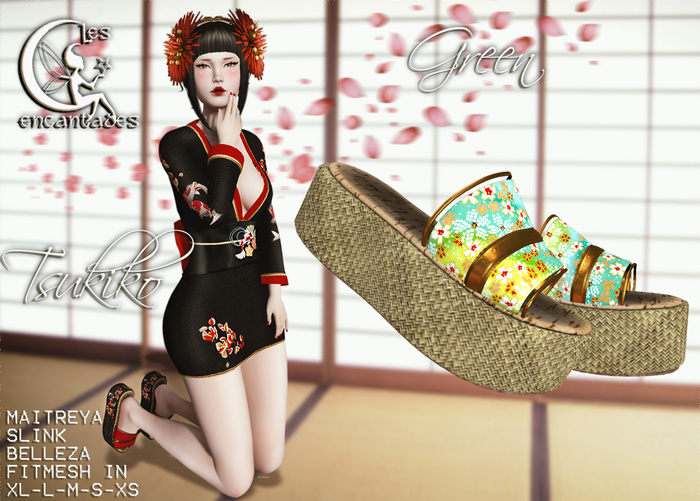 *LE* Tsukiko Sandals Green