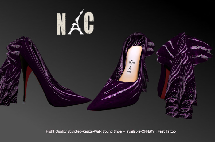 Anemone Pumps NCparis Purple Strass & Sequin