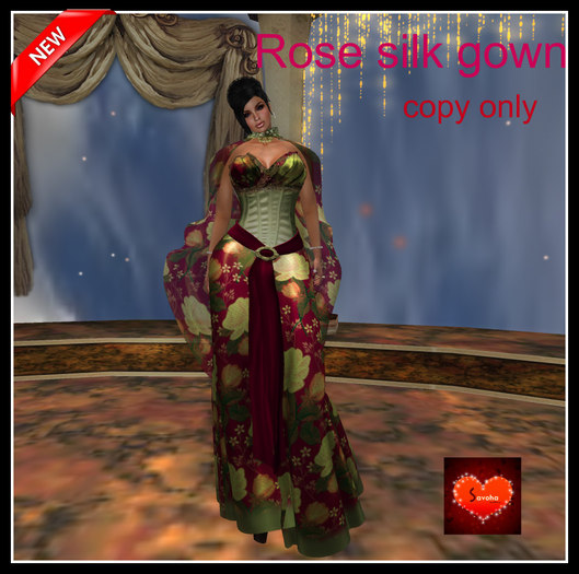 Rose silk gown