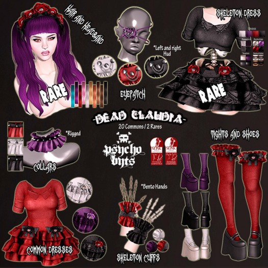 .{PSYCHO:Byts}. Dead Claudia - Hair+Headband RARE