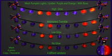 Halloween Mesh Pumpkin Lights ( Golden Multi  ) With Bow
