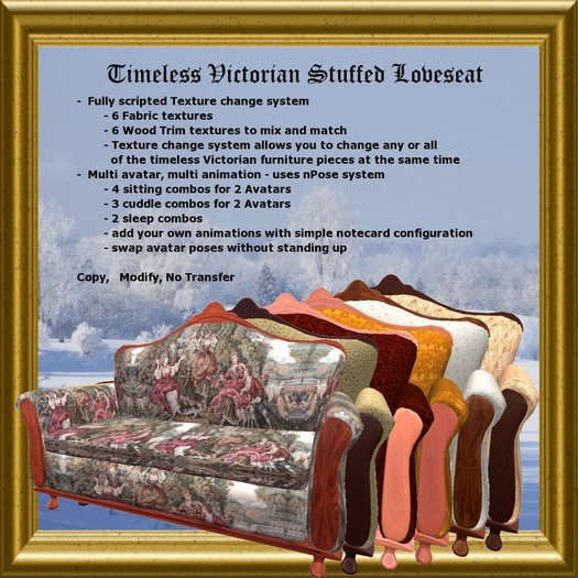 Timeless Victorian Stuffed Love seat