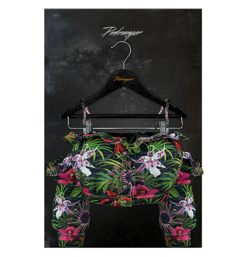 PINKRANGER. Off-the-Shoudler Ruffles//TropicalFlowers