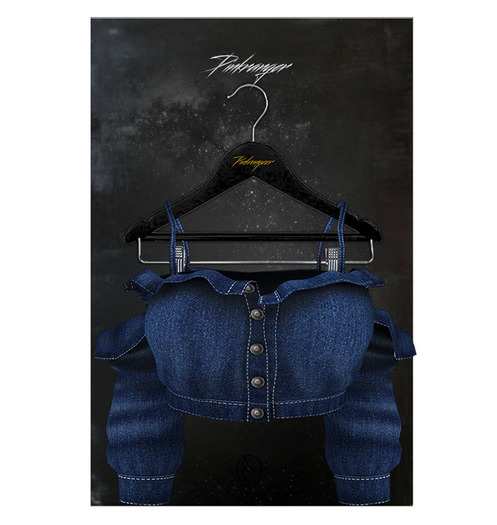 PINKRANGER. Off-the-Shoulder Ruffles//DarkDenim
