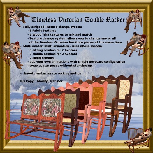 Timeless Victorian Double Rocker - Deluxe Normal Rocking Chair