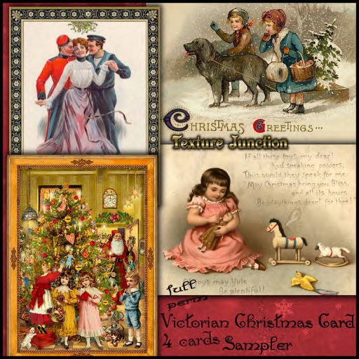 Victorian Christmas Card Sampler Texture Set