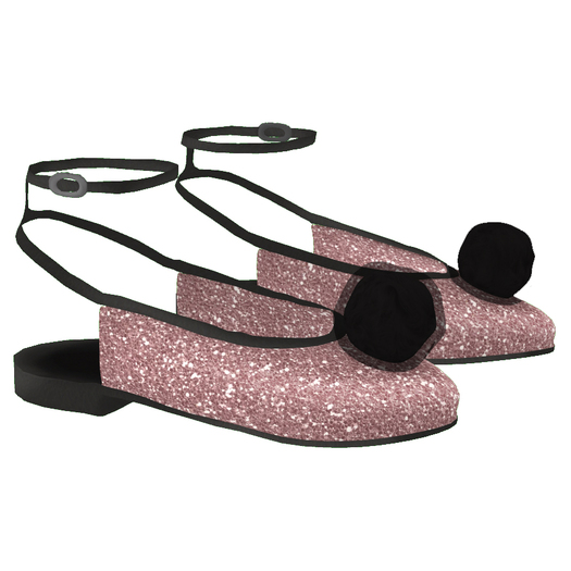 Delore . Pom Pom Flats - Glitter Pink - Toddleedoo Baby & Bad Seed Bebe
