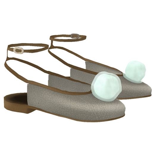 Delore . Pom Pom Flats - Grey Leather - Toddleedoo Baby & Bad Seed Bebe