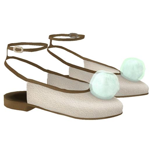 Delore . Pom Pom Flats - White Leather - Toddleedoo Baby & Bad Seed Bebe