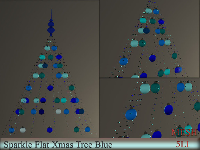 Sparkle Blue Flat Xmas Tree (boxed)