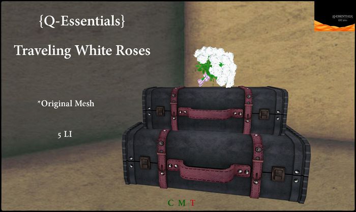 {Q-Essentials} Traveling White Roses Home Decor