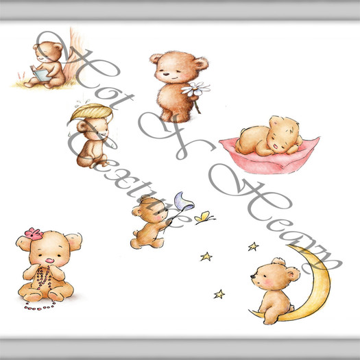 teddy wallpaper white
