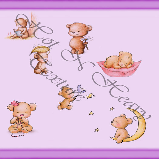 teddy wallpaper purple
