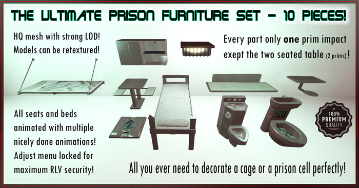 TP Prison Furniture Set 10 Pieces