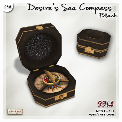 Second Life Marketplace - [V/W] Desire's Sea Compass - Black - 1 LI ...