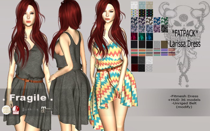 .Fragile. Larissa Dress with belt *FATPACK* 36 MODLS (add me