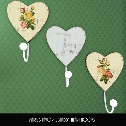 Marie's Favorite Shabby Heart Hooks