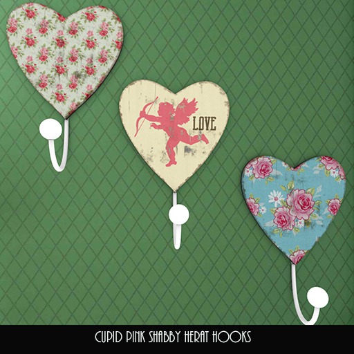 Cupid Pink Shabby Heart Roses