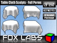 Table Cloth Sculpts - Full Permissions - 3 Square, 5 Round - [Fox Labs]
