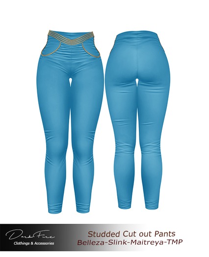 DarkFire-Studded Cutout Pants-Color#18