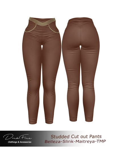 DarkFire-Studded Cutout Pants-Color#11