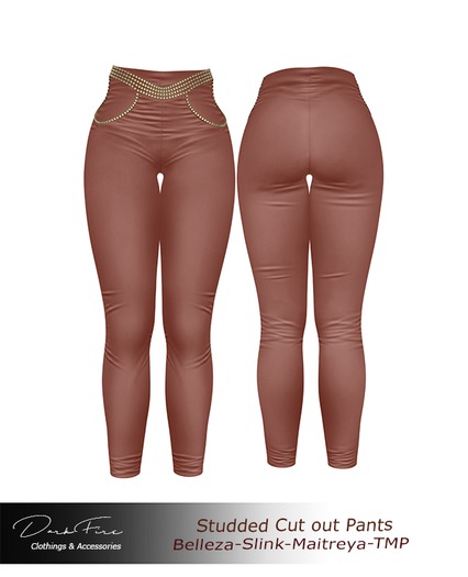 DarkFire-Studded Cutout Pants-Color#09