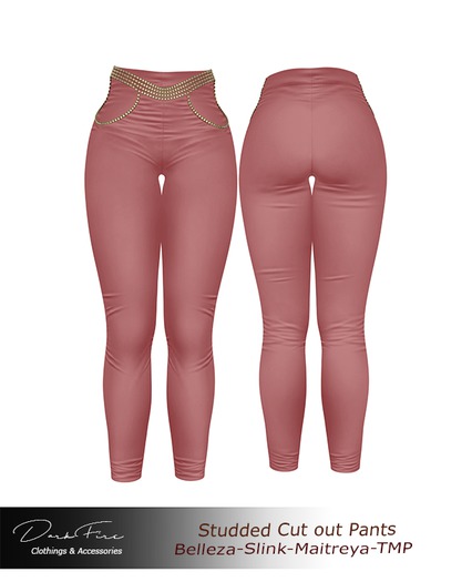 DarkFire-Studded Cutout Pants-Color#06