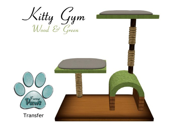 ~FP@ws! Kitty Gym Wood & Green
