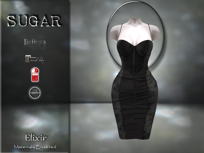 :-:SUGAR:-: Elixir Corset Dress {VINTAGE BLACK VELVET}